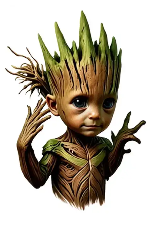 Baby Groot Appareil Photo Realistic Portrait