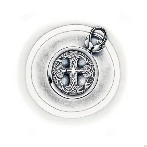 Christian Cross With Pocket Watch