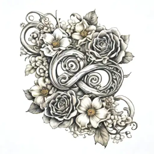 Infinity Intertwined With Birth Flowers November And March