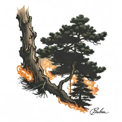 Burning Pine Tree
