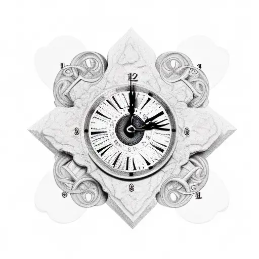 Three Clock Faces Etched In Stone