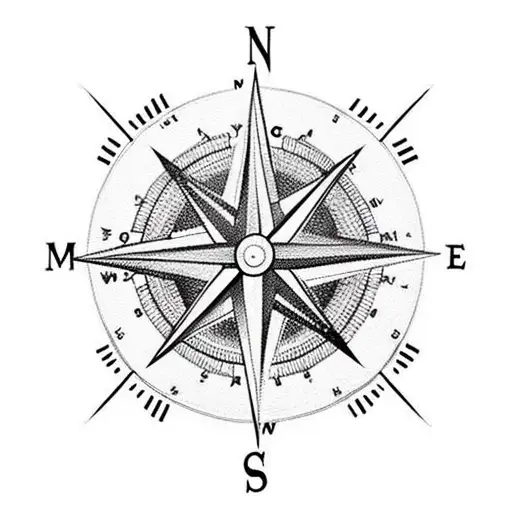 Compass With Letters M N C L