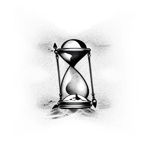Broken Hourglass In Its Sand