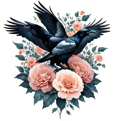 Ravens And Carnations Tatto
