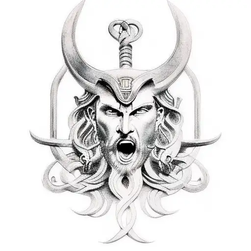 Combine Elements From Norse Mythology And Greek Mythology In A Tattoo Design