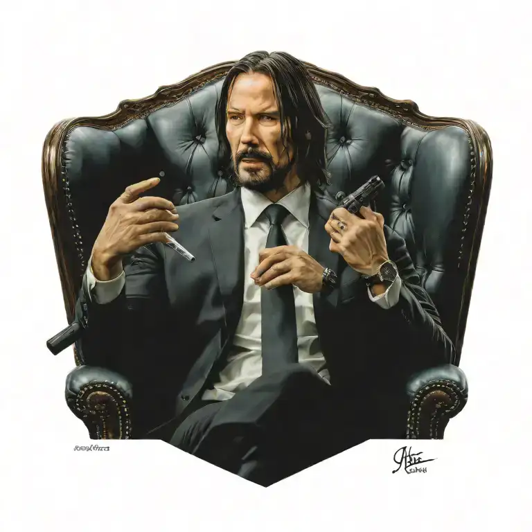 John Wick With Color Highlights