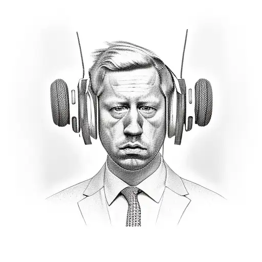 A Realistic Portrait Of Boris Brejcha Wearing His Iconic Mask And Headphones