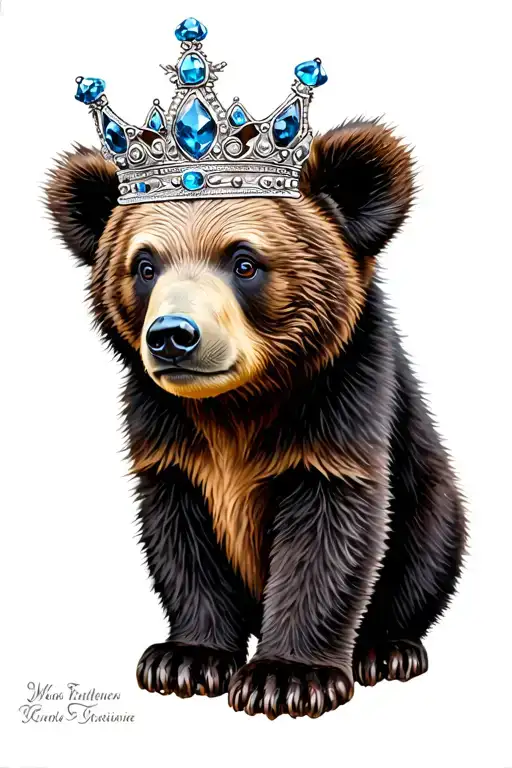 Bear Cub Wearing A Sapphire Crown