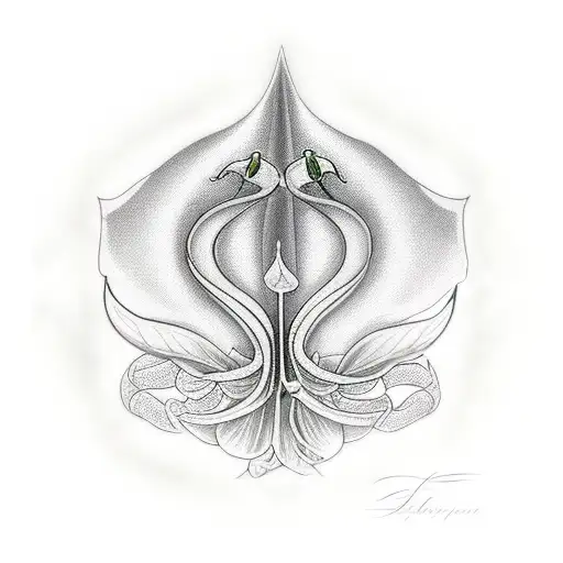 White Lily Represent Life And Death Scarab