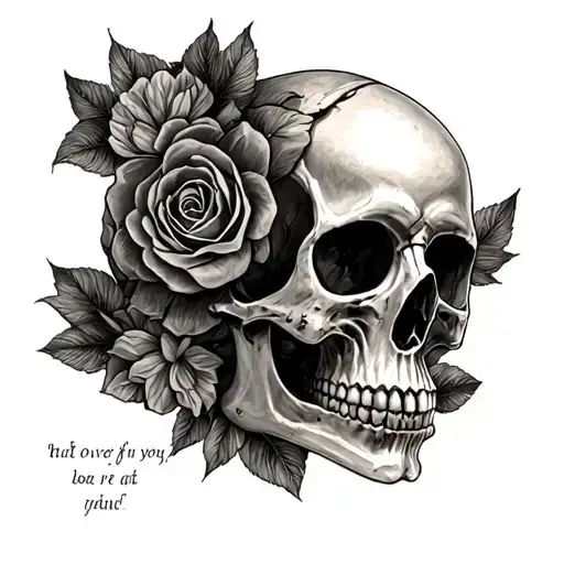 Skull And Quote Written