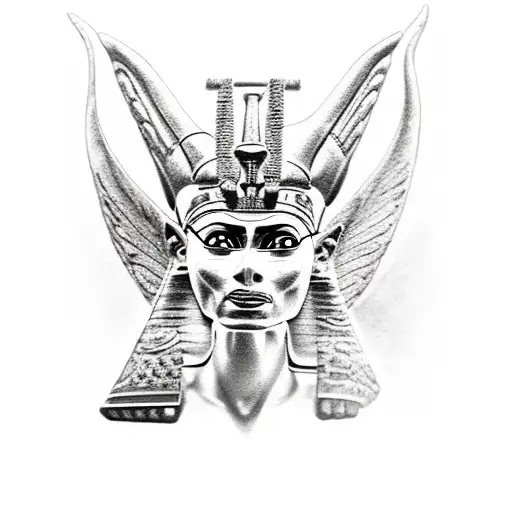 Nefertiti And Anubis And Angel And Demos