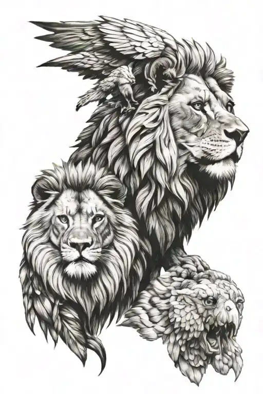 Lion And Eagle Design Inspired