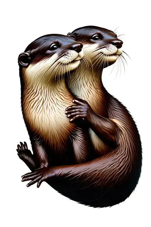 Two River Otters In Love