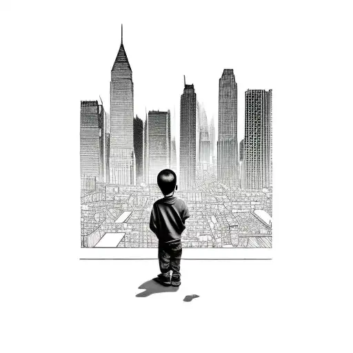 A Gangsta Kid And Behind Of Him A City With Skylines