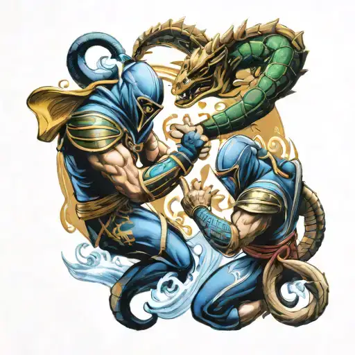 Sub Zero And Scorpion Fighting Each Other Over A The Scroll Of The Pisces