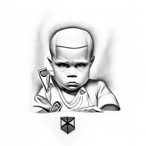 A Gangsta Kid With Money On His Hand