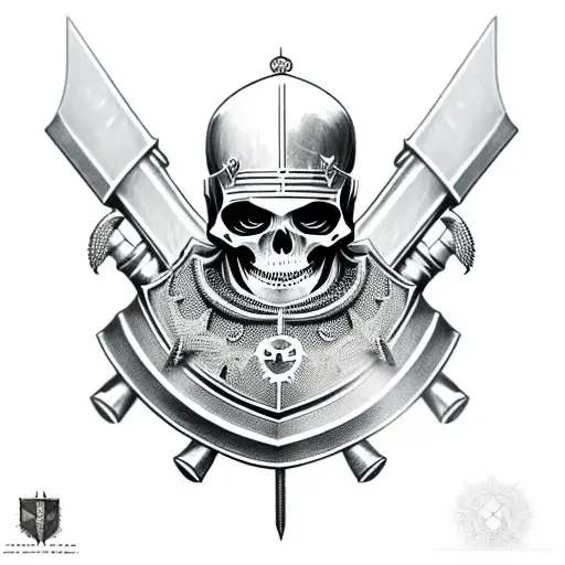 A Skeleton In The Armour Of A Templar Knight With A Sword In His Hand