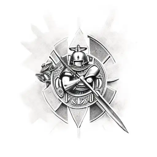 Spartan Soldier With A Frog Companion