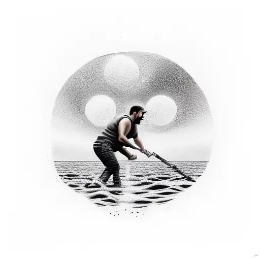 Man Crawling Into Sunset