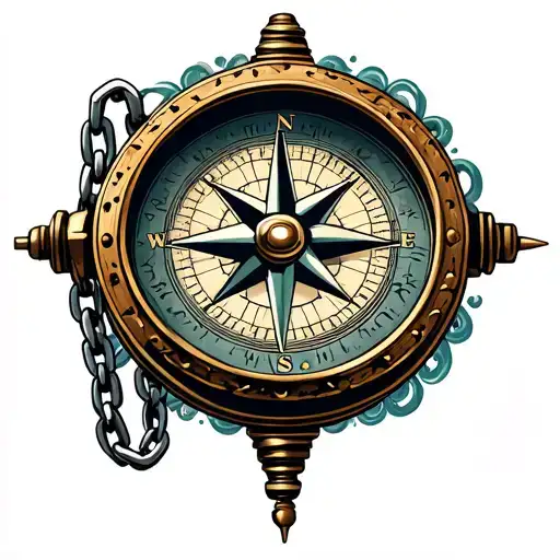 Compass With A Chain
