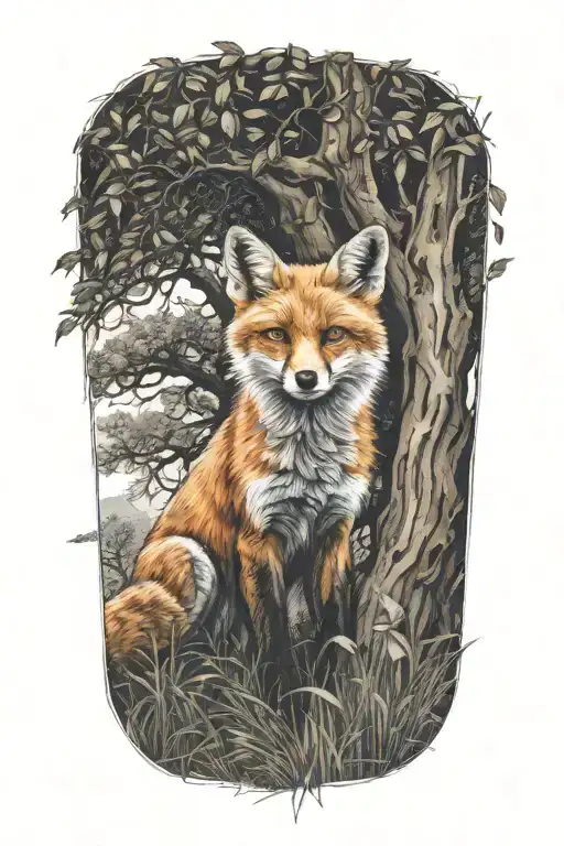 Fox Under A Tree