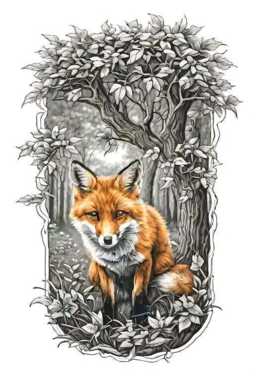 Fox Under A Tree