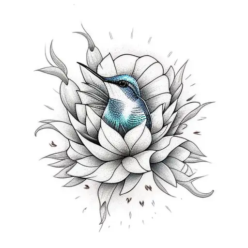 Hummingbird And Celosia Flower