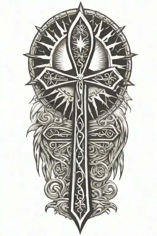 Sun Shining On Ankh Symbol