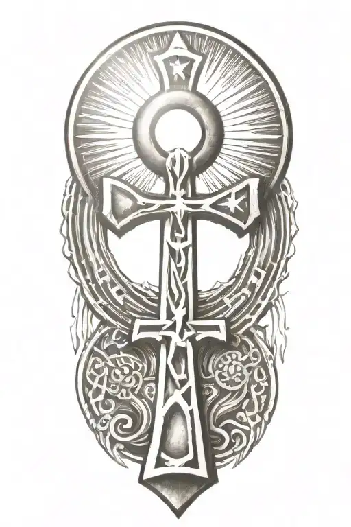 Sun Shining On Ankh Symbol