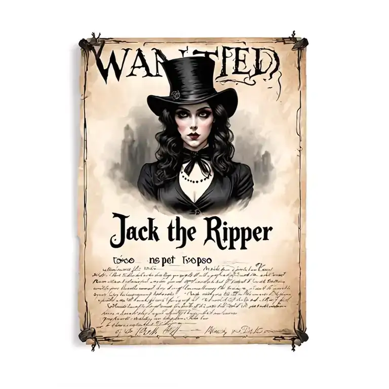 Woman Jack The Ripper Wanted Poster