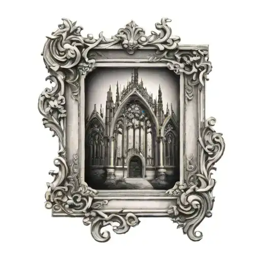 Gothic Architecture In A Vintage Picture Frame