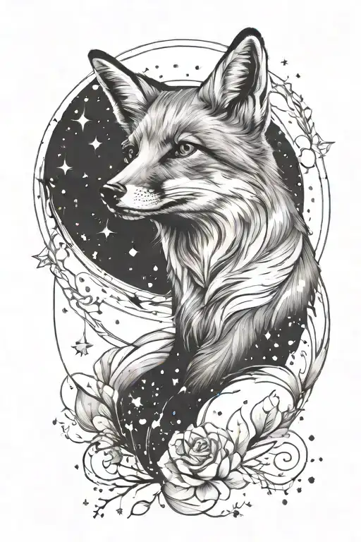 Fox With Virgo Constellation