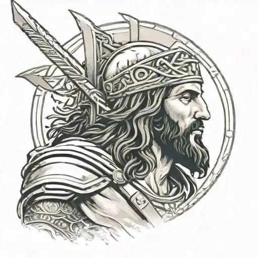 Jesus Christ And Spartan Warrior