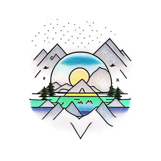 Lake X Mountains X Sun X Beach