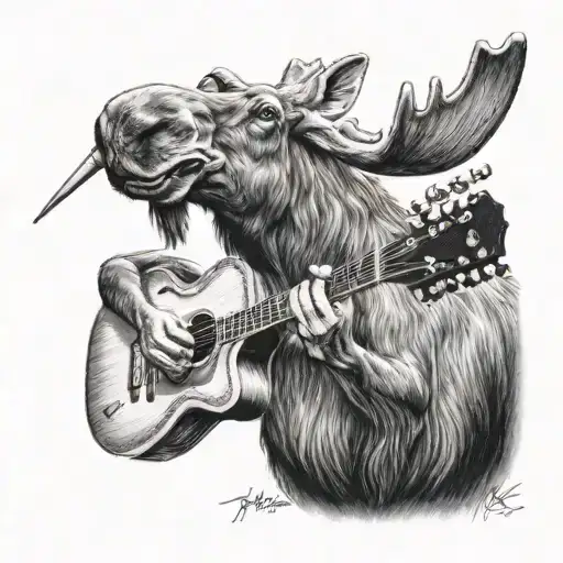 Moose Playing Acustic Guitar