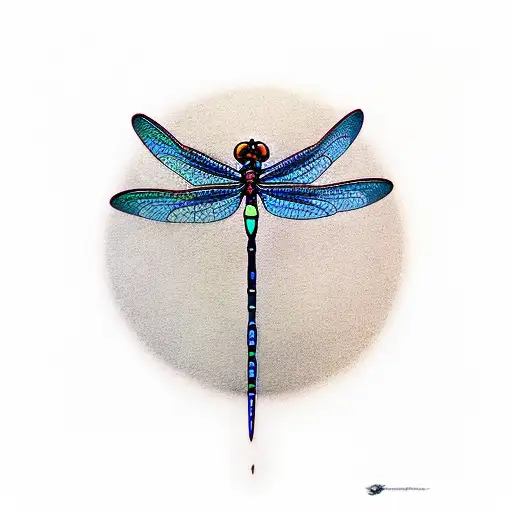 Dragonfly Flying Amongst Sunflowers