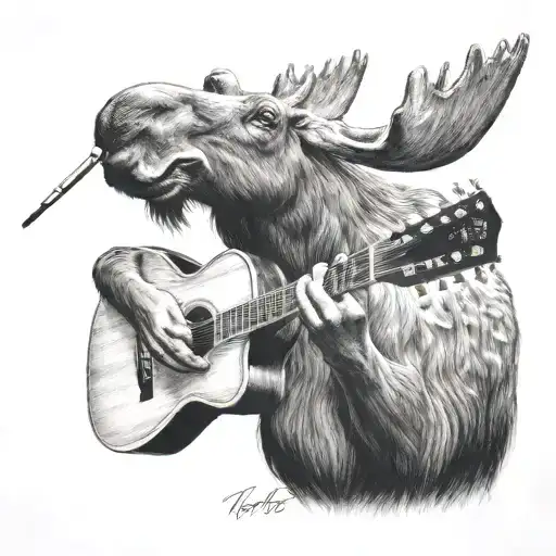 Moose Playing Acustic Guitar