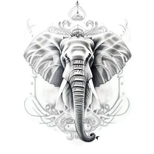 Elephant With Butterfly Wings On Back
