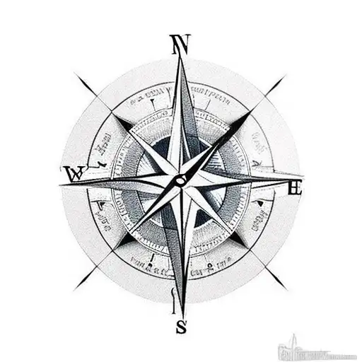 A Compass With Cardinal Points Adding A Hourglass