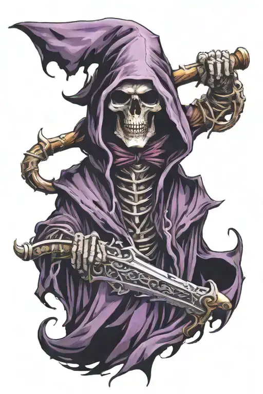 Purple And Black Grim Reaper Scythe