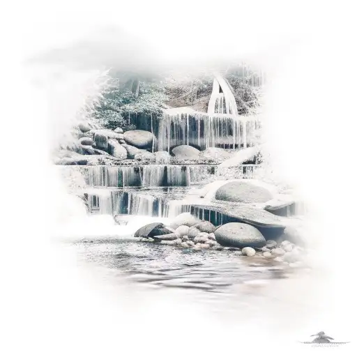 Waterfall Scene With Flowing River And Rockpool