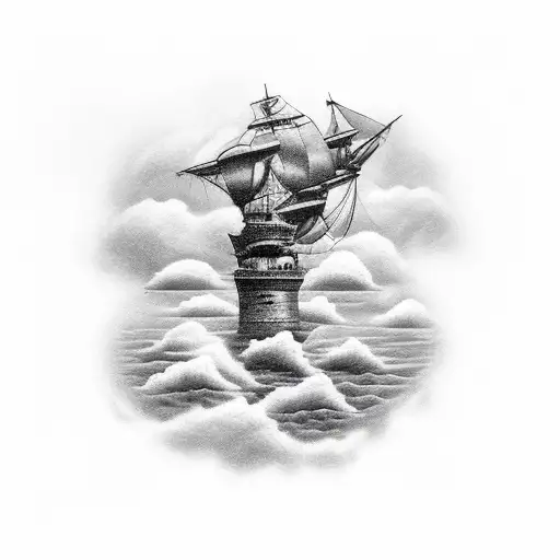 A Man Alone Looking At Ocean Snd Clouds