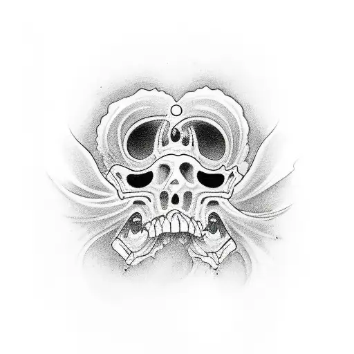 A Tatoo Showing The Backside Of A Human Looking Looking At Ocean Snd Clouds