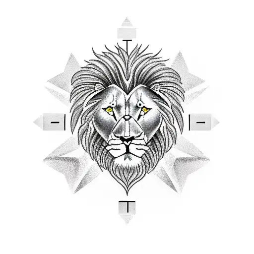 Half Heart And Half Lion With A Birth Time Clock