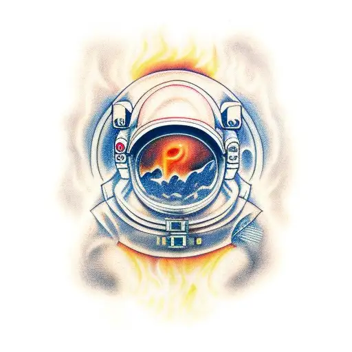 Astronaut On Fire