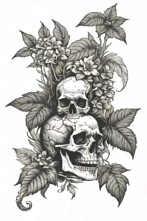 Skull And Nature Scene Lake Forest