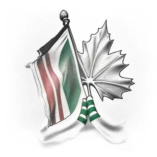 Mexican And Canadian Flag Merge