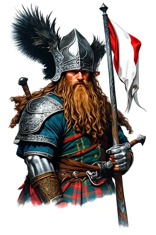 Scottish Warrior In Battle