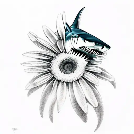 Shark With Gerber Daisy