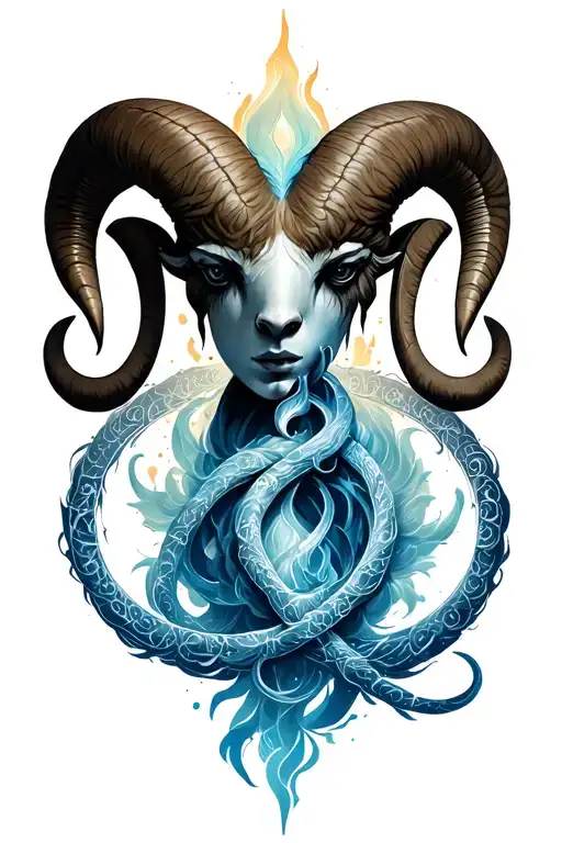 Aries Symbol Aquarius Symbol Intertwined